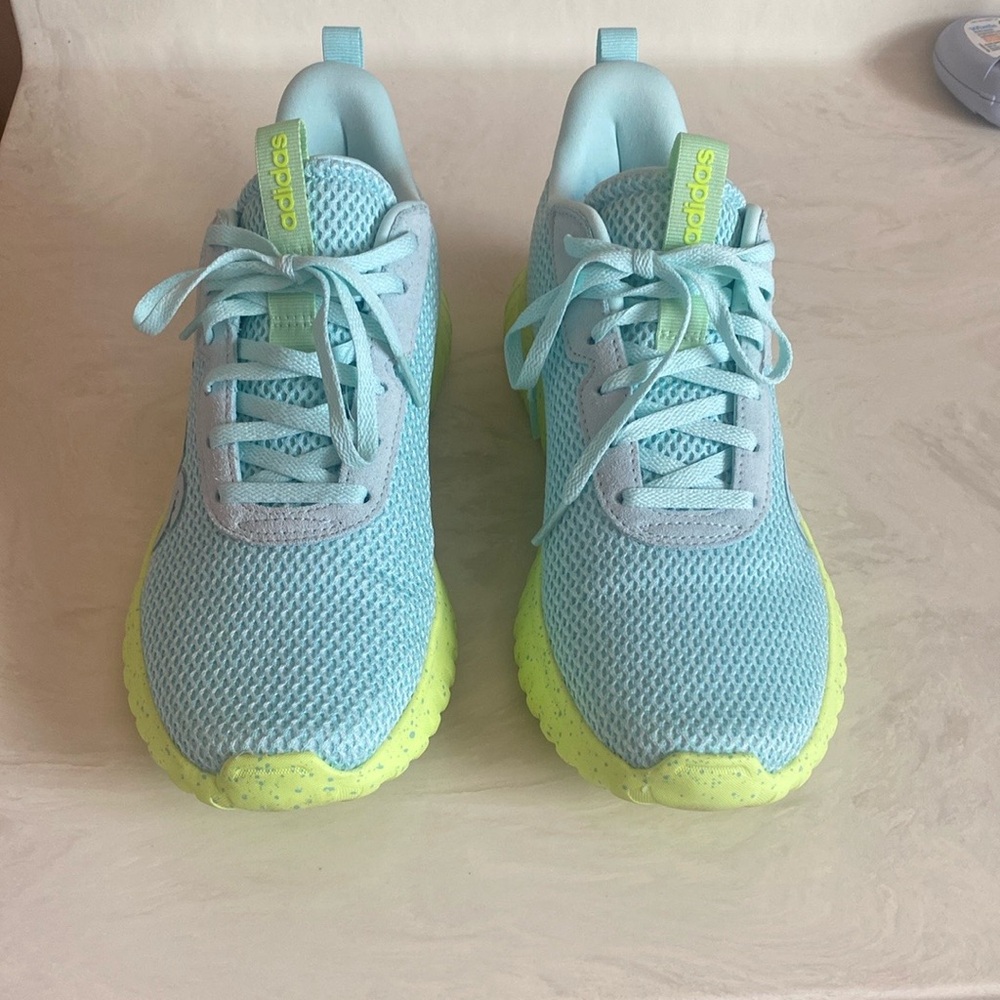 Adidas Aqua and Lime Women's Sneakers